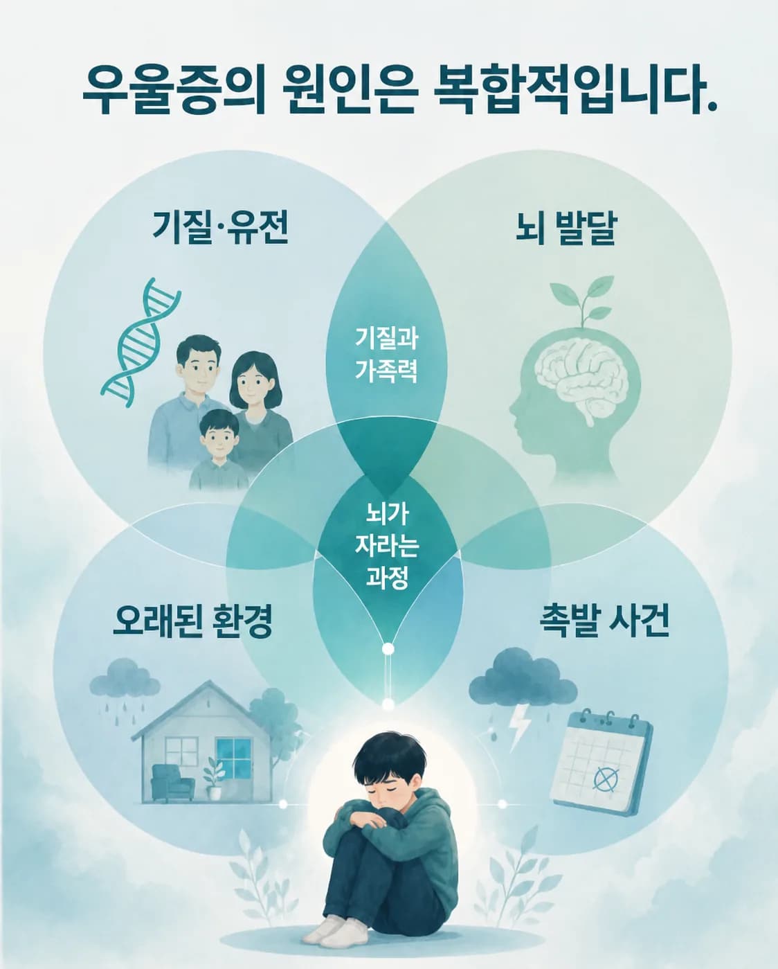 우울증 발생 요인 4겹 도식
